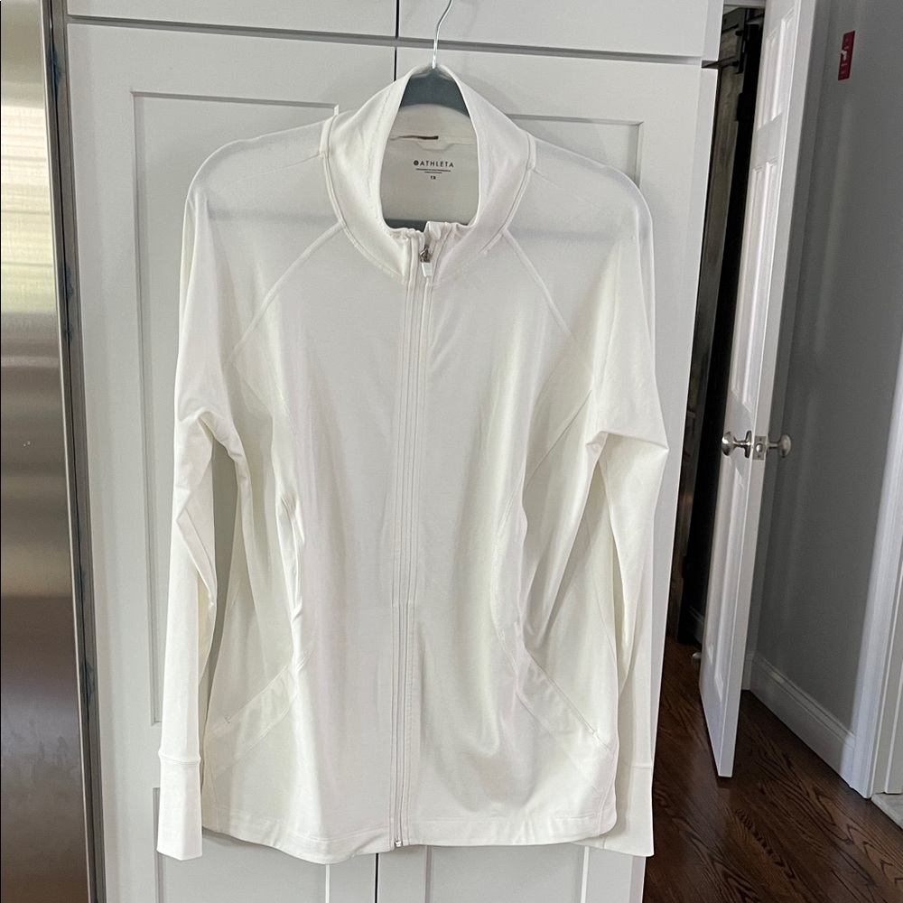 Athleta white Jacket size 1X new without tags. Polyester/spandex